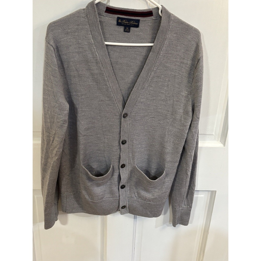 Brooks Brothers Merino Wool Cardigan Sweater XS‎ Gray